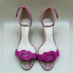 ALEXANDRE BIRMAN Vicky 75 Knotted Suede Sandals - Fuchsia Size 9.5